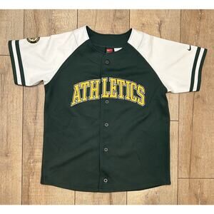 Nike MLB Oakland Athletics Jersey Youth Medium Green & White
